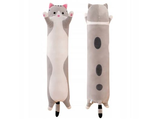 Długi Kotek Kot Maskotka Szara Poduszka Pluszak 150 cm XL Idealny Prezent na Arena.pl