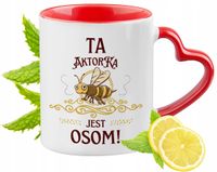 Kubek Dla Aktorki Czerwony Z Uszkiem W Kształcie Serca Na Prezent