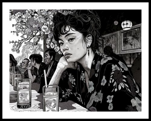 Plakat 65x50cm Czarne Kimono na Arena.pl
