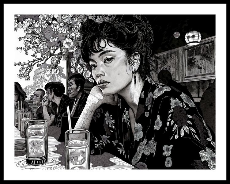 Plakat 65x50cm Czarne Kimono zdjęcie 3