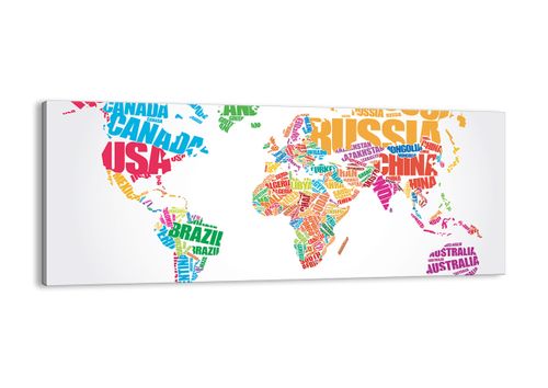 Obraz Na Płótnie - Mapa Kontynent - 100X40 Cm - Ab100X40-2860 na Arena.pl