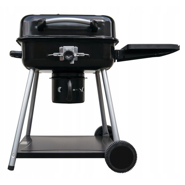 Grill węglowy ogrodowy duży przenośny Pokrywa półki kółka transportowe zdjęcie 11