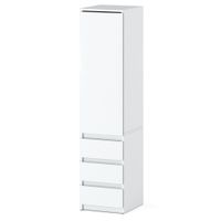 Szafa do przedpokoju 3 szuflady 40cm posti wąska do sypialni biała mat