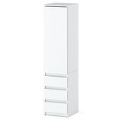 Szafa do przedpokoju 3 szuflady 40cm posti wąska do sypialni biała mat