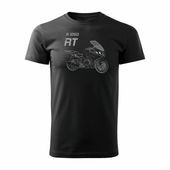 Koszulka motocyklowa z motocyklem na motor BMW R 1250 RT męska czarna REGULAR L