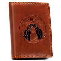 duży, skórzany portfel męski z wytłoczonym znakiem zodiaku - peterson