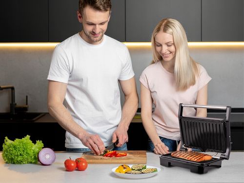 Grill elektryczny opiekacz do kanapek pannini rozkładany GK110 Eldom na Arena.pl