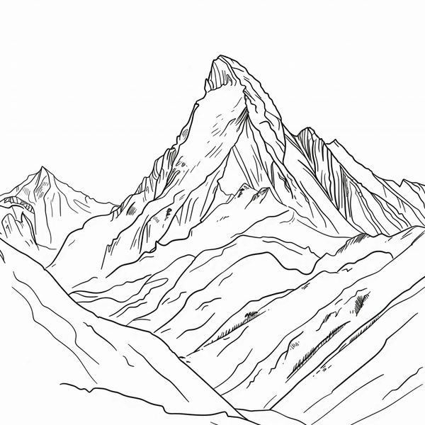 Plakat 80x80cm Górski Szkic zdjęcie 1