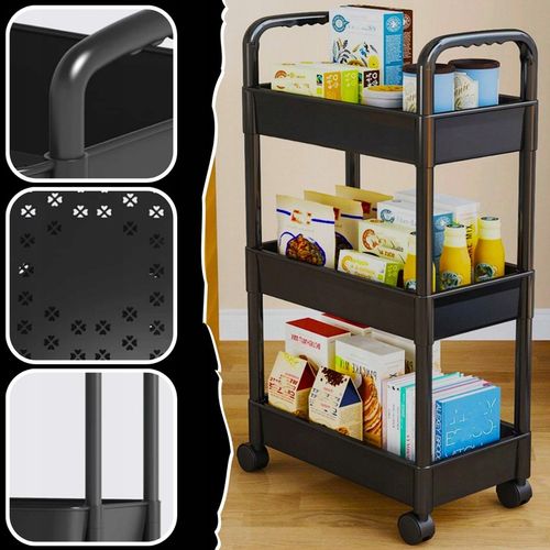 Wózek kuchenny STOLIK NA KÓŁKACH WÓZEK 3 POZIOMOWY BLOKADA KÓŁEK na Arena.pl