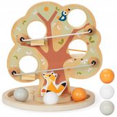 Drewniany Tor Zjazdowy dla Kulek Zielone Drzewko Zabawka Edukacyjna Rozwój