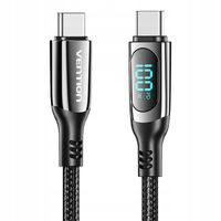 Vention Szybki Kabel Z Wyświetlaczem Przewód USB-C Do USB C 100W 1.2m Oplot