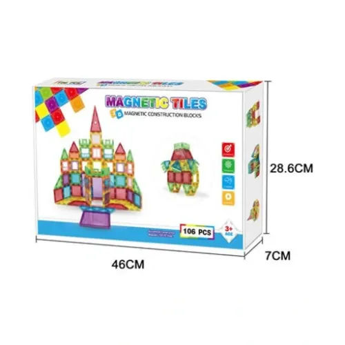 KLOCKI MAGNETYCZNE 3D MAGNETIC EDUKACYJNE DUŻE PANELE KONSTRUKCYJNE na Arena.pl