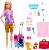 LALKA BARBIE RATOWNICZKA ZWIERZĄT zestaw z małpką i tygryskiem