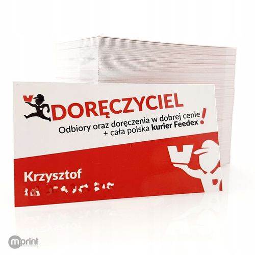 WIZYTÓWKI DWUSTRONNE 500 SZT, DRUK WIZYTÓWEK, SZTYWNE, GRUBE, KREDA 350g na Arena.pl