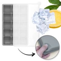 foremki silikonowe do kostek lodów 15 kostek, szary fnl04