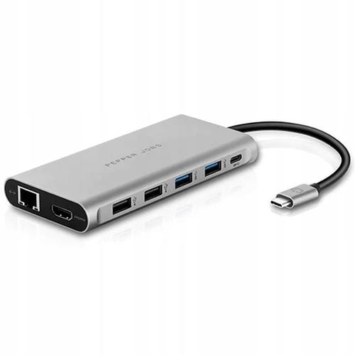 HUB USB-C 12w1 Pepper Jobs 2x HDMI Display Port 4xUSB SD/TF RJ-45 PD 100W na Arena.pl