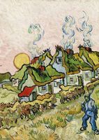 Plakat 64x90cm Houses and Figure, Van Gogh Vintage do Salonu