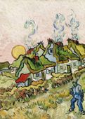 Plakat 64x90cm Houses and Figure, Van Gogh Vintage do Salonu