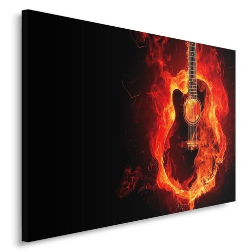 Obraz na płótnie - Canvas, Płonąca gitara 50x40 na Arena.pl
