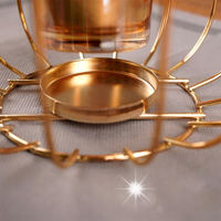 Świecznik Metalowy Złoty Stojak na Świeczkę Tealight Lampion Latarnia