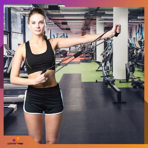 Zestaw do ćwiczeń w domu siłowych roller skakanka mata ekspander ściski 7w1 na Arena.pl