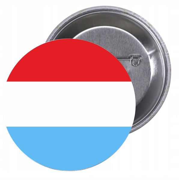 Przypinki buttony FLAGA LUKSEMBURG z grafiką HIT zdjęcie 1