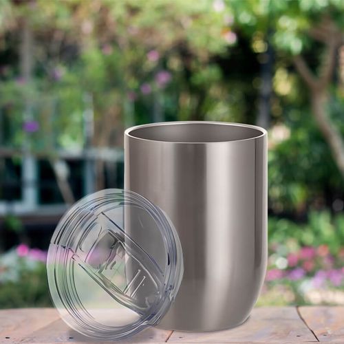 Srebrny kubek do wina z metalu 450 ml z Twoim nadrukiem na Arena.pl