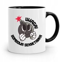 Kubek Czarny Prezent Dla Sekretarki Bombowa Z Nadrukiem Ze Zdjęciem