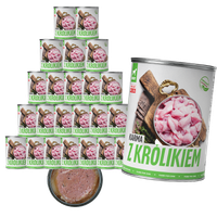 MOKRA KARMA DLA PSA TufTuf Puszka mielonka z królikiem ZESTAW 24x400g
