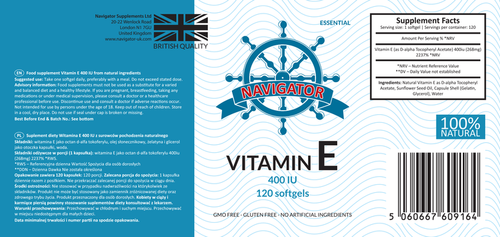 NAVIGATOR Witamina E 400 IU 120 kaps na Arena.pl