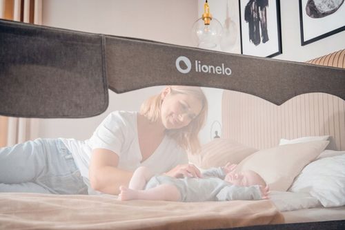 Barierka BRAMKA ZABEZPIECZAJĄCA do łóżka WYSOKA 150x66cm BEŻ Lionelo na Arena.pl