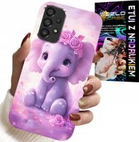 ETUI DO SAMSUNG GALAXY A53 5G - SŁODKI SŁONIK NA RÓŻOWYM TLE CASE +FOLIA