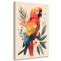 Obraz do pokoju dziecięcego niemowlaka, Papuga zwierzęta safari
