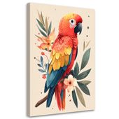Obraz do pokoju dziecięcego niemowlaka, Papuga zwierzęta safari