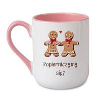 KUBEK "POPIERNICZYMY SIĘ?" Wzór - Elegant Coffee Różowy 330 ml