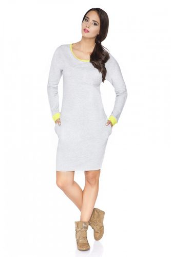 Sukienka Model E5 Light Grey Limonka   RaWear Rozmiar - 36 na Arena.pl