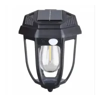 Lampa solarna kinkiet LED z ciepłą żarówką czujnikiem ruchu zmierzchu