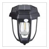 Lampa solarna kinkiet LED z ciepłą żarówką czujnikiem ruchu zmierzchu