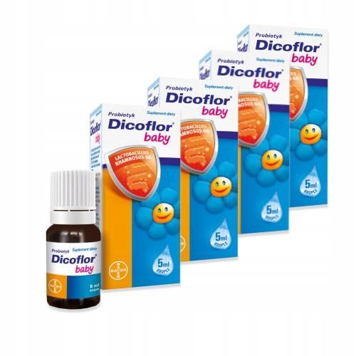 Zestaw Dicoflor Baby krople, probiotyk 4x 5ml zdjęcie 2