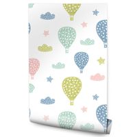 Tapeta Dla Dzieci BALONY Chmurki Gwiazdki Wzorki