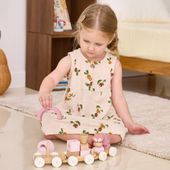 UKŁADANKA POCIĄG DEWNIANA CUCHCIA KLOCKI KOLEJKA 2W1 WAGONY MONTESSORI VIGA