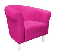 Fotel Milo Mikrofaza 10 różowy nogi 15 białe