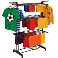 SUSZARKA NA PRANIE STOJĄCA Pionowa Na Ubrania Do prania Składana Czarna XXL