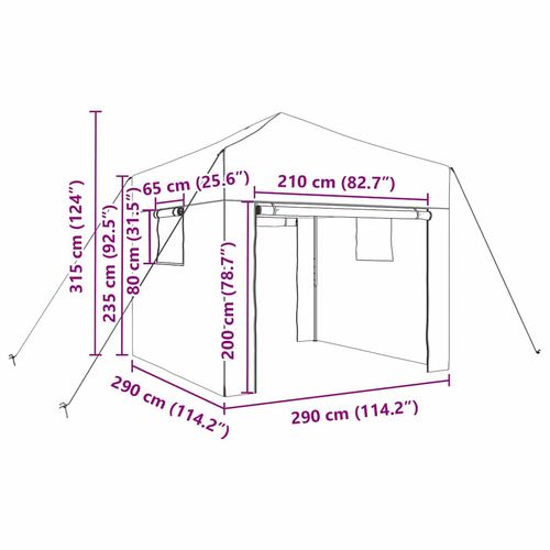 Szklarnia z dachem Zielony 290 x 290 x 315 cm Stal na Arena.pl