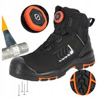 Buty robocze męskie S3 wysokie Trzewiki Skórzane Wodoodporne z Noskiem BOA