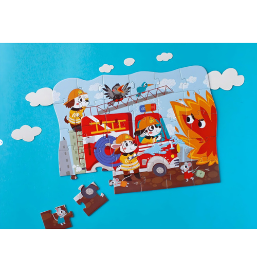 Puzzle Bohaterowie Strażacy 30 Elementów Urocze Psiaki Układanka Dla Dzieci na Arena.pl