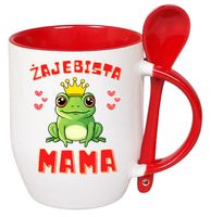 KUBEK Z ŁYŻECZKĄ PREZENT NA DZIEŃ MATKI URODZINY DLA MAMY TEŚCIOWEJ WZORY