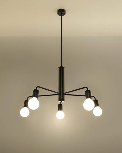 LAMPA wisząca SL.0304 metalowa OPRAWA zwis pająk sticks czarny na Arena.pl