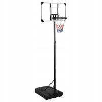 Stojak do kosza regulowany 235-305 cm, kolor: przezroczysty/biały/czarny/c
