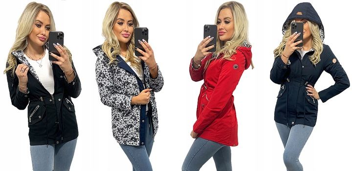 DWUSTRONNA PARKA kurtka Z KAPTUREM 3 KOLORY S zdjęcie 6